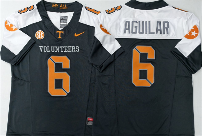Men's Tennessee Volunteers #6 Joey Aguilar White/Black 2025 F.U.S.E. Stitched Jersey
